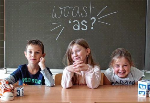 Florian, Lara und Sofie aus der Klasse 2a sind echte Bank-Profis.