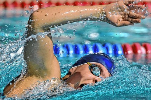 Alexandra Schöne holte sich eine Silbermedaille und wurde Fünfte über 200 Meter Freistil (Bild). Foto Bachun