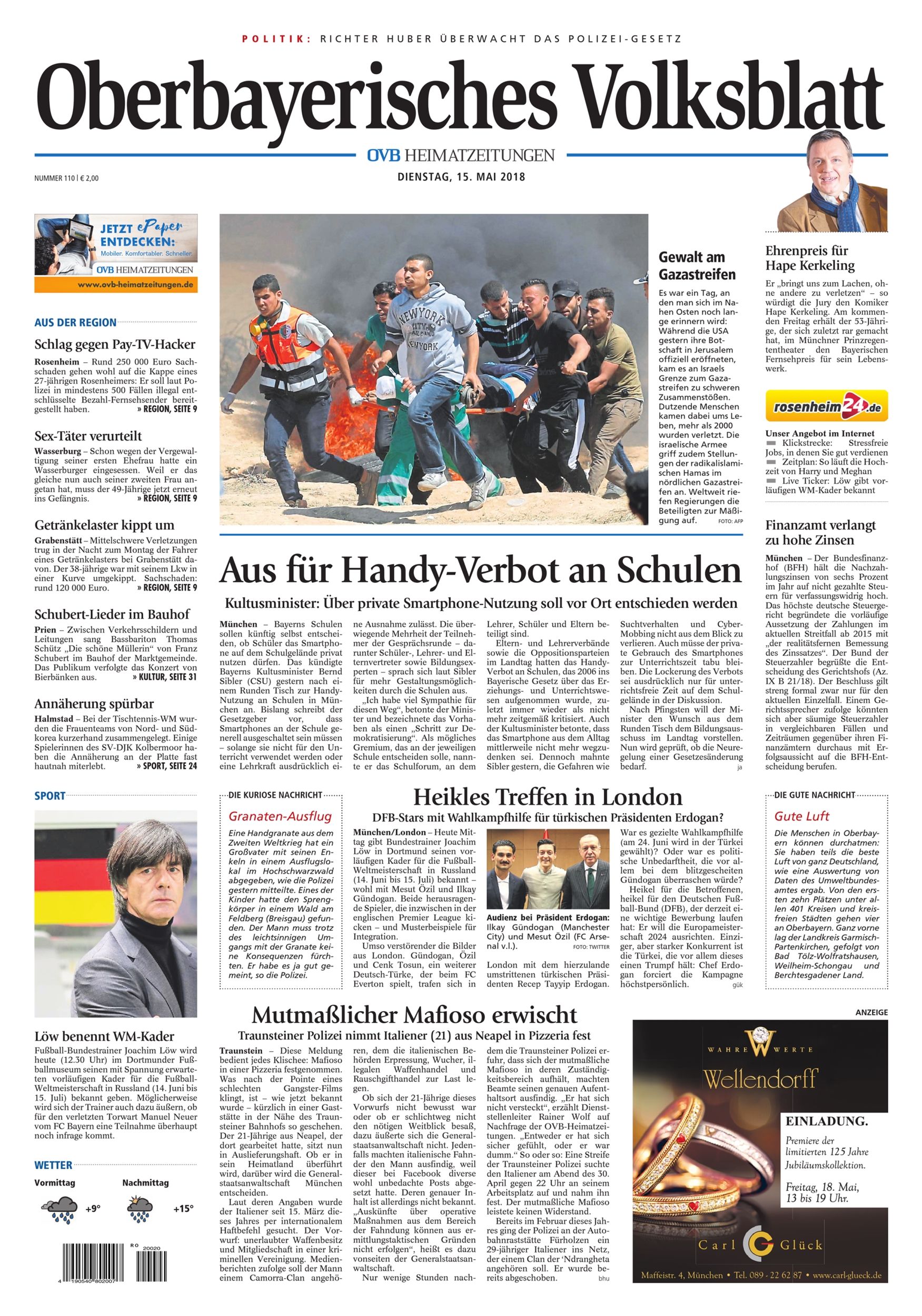 Seite RO1, Ressort Oberbayerisches Volksblatt
