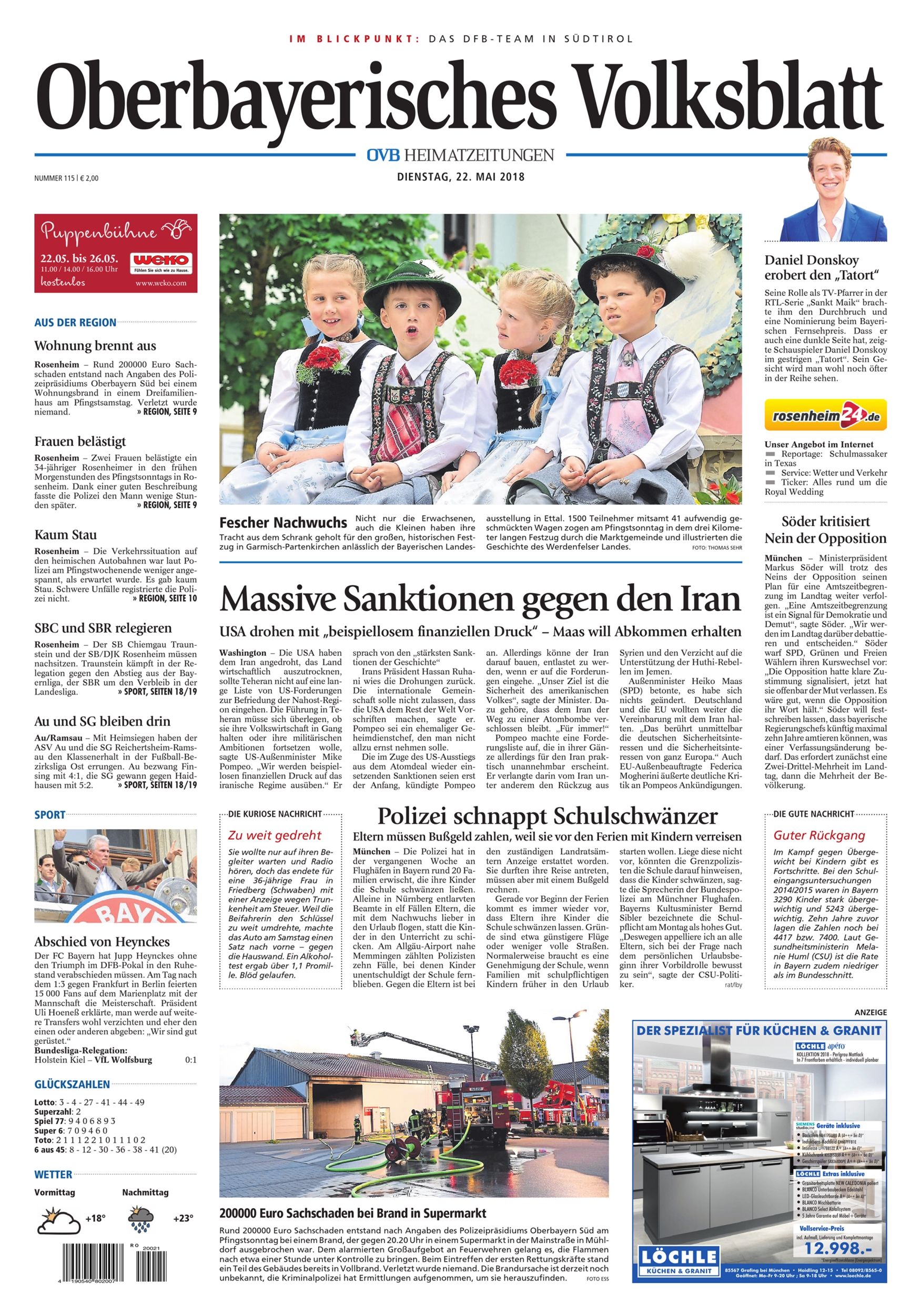 Seite RO1, Ressort Oberbayerisches Volksblatt