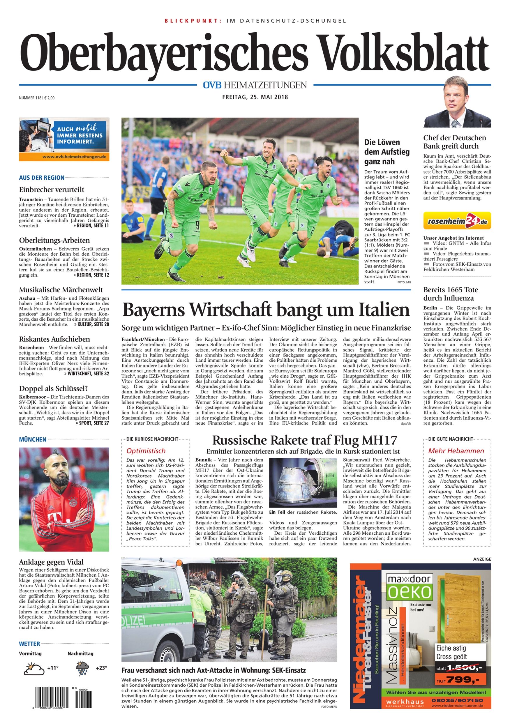 Seite RO1, Ressort Oberbayerisches Volksblatt