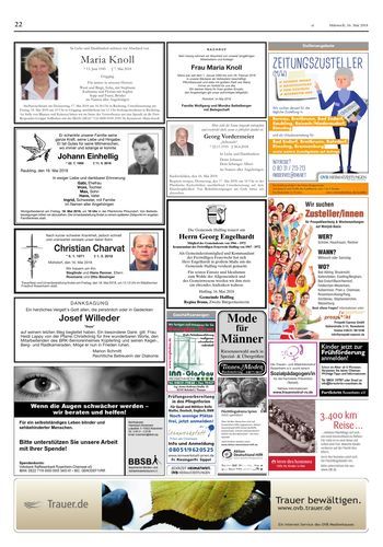 Seite RO22, Ressort Oberbayerisches Volksblatt