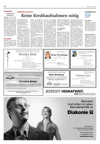 Seite RO16, Ressort Oberbayerisches Volksblatt