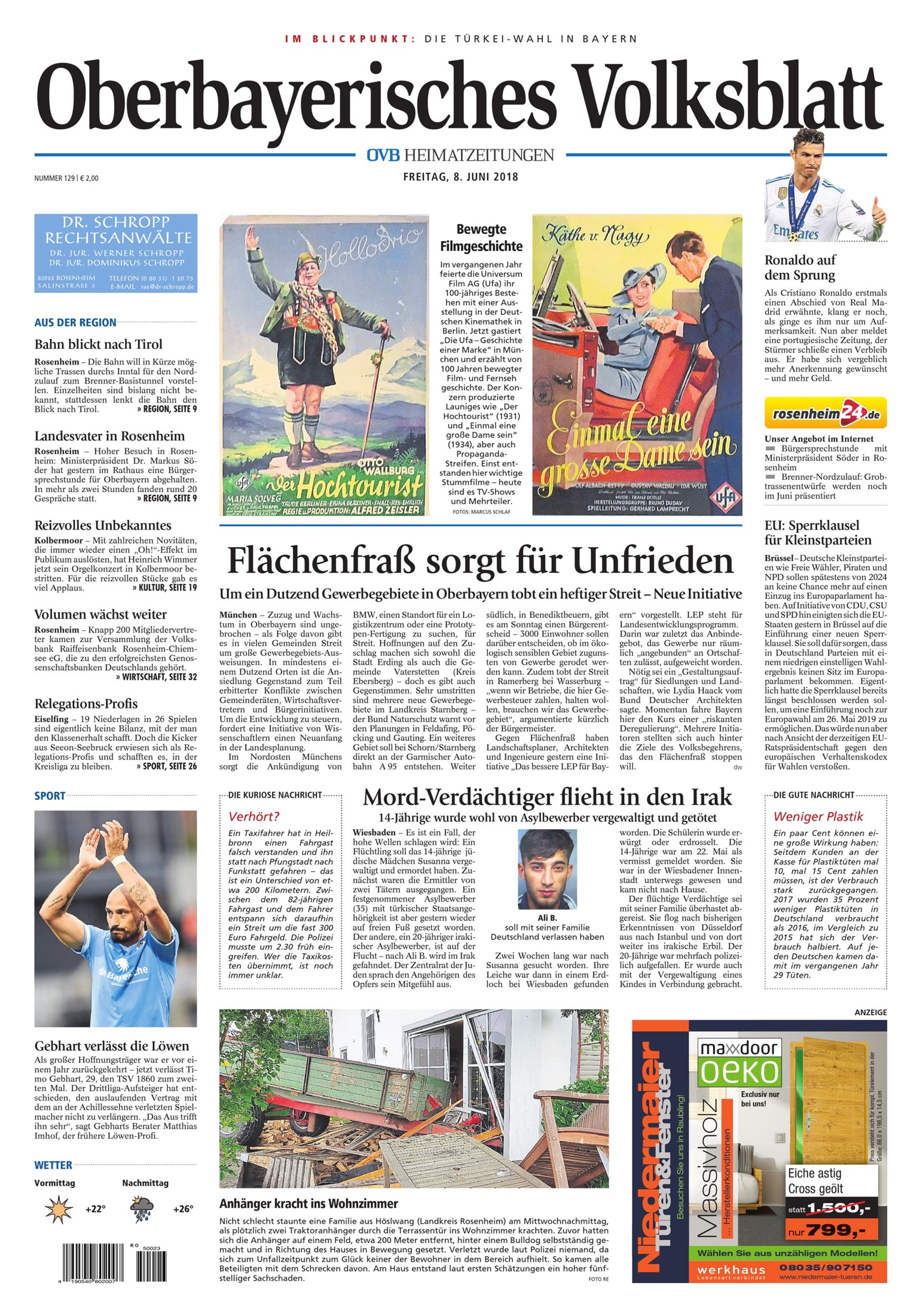Seite RO1, Ressort Oberbayerisches Volksblatt