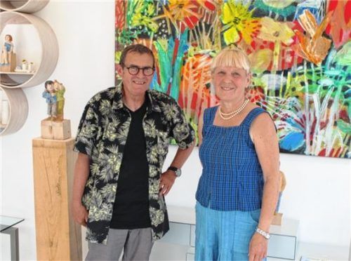 Künstlerisches Duo: Rudolf Haering und Gerlinde Pistner stellen ihre Werke in der ChiemArtGalerie aus. Foto Benekam