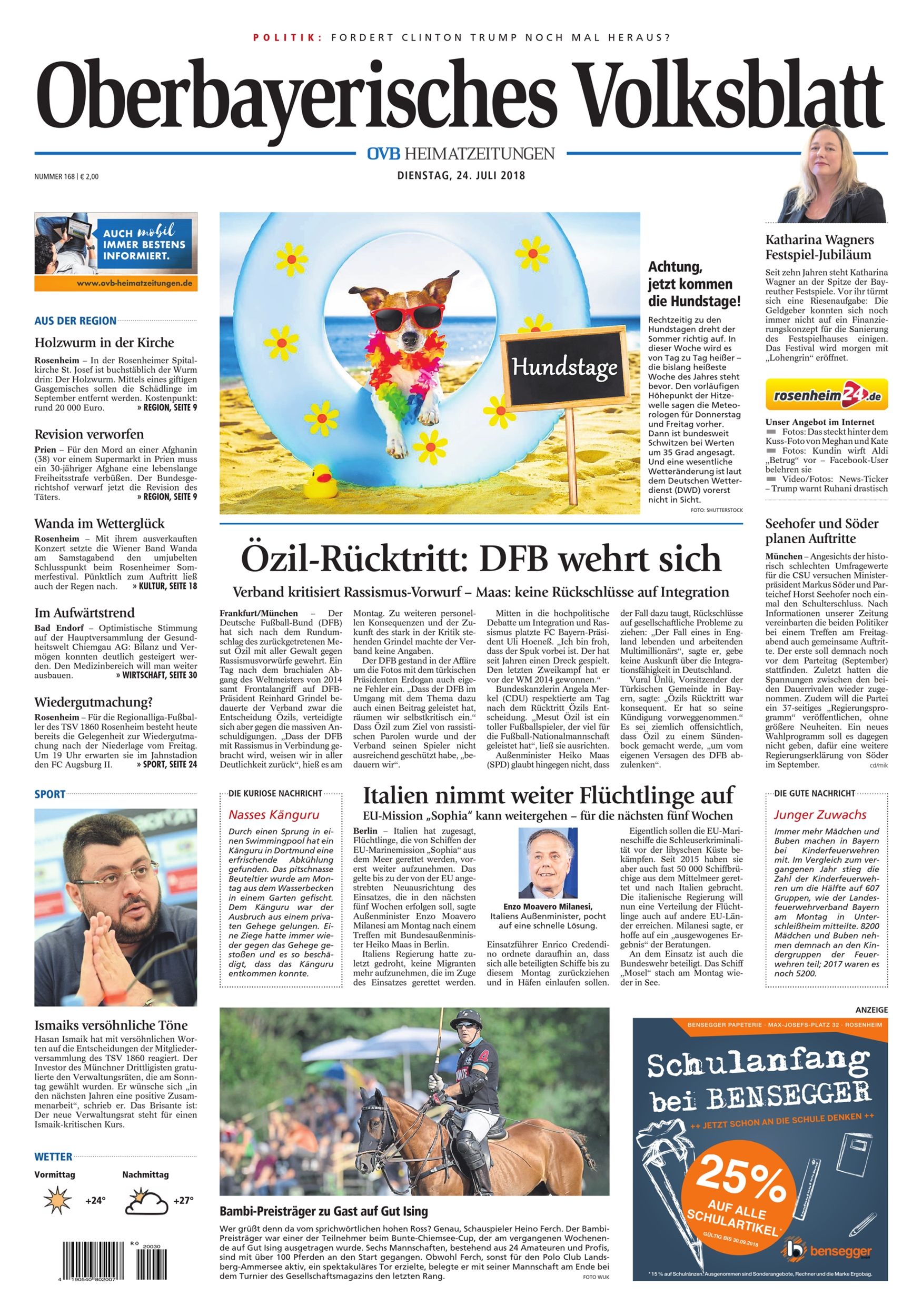 Seite RO1, Ressort Oberbayerisches Volksblatt
