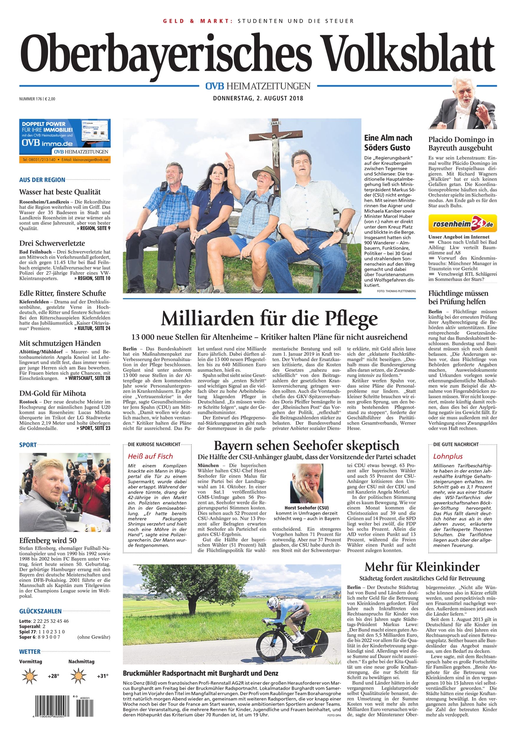 Seite RO1, Ressort Oberbayerisches Volksblatt