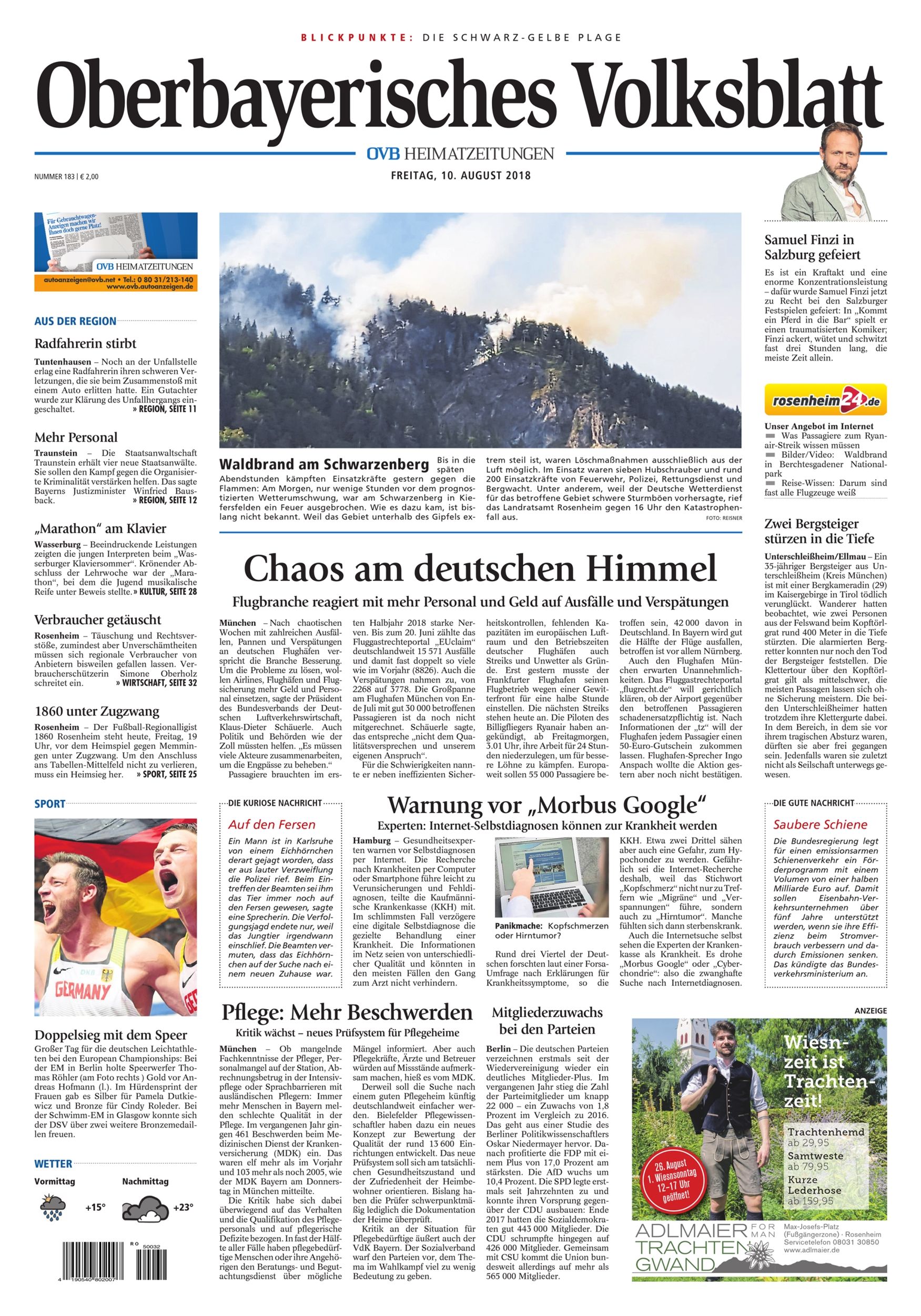 Seite RO1, Ressort Oberbayerisches Volksblatt
