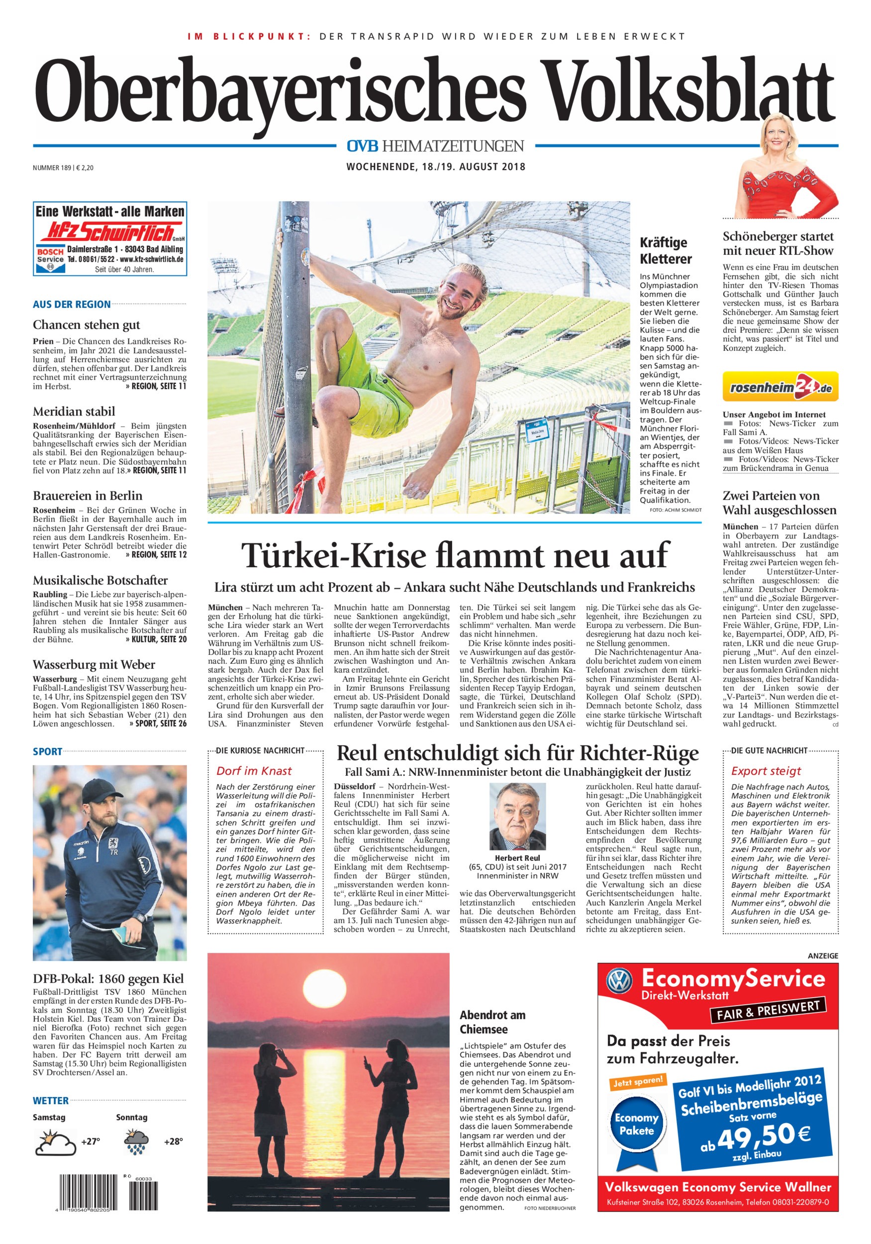 Seite RO1, Ressort Oberbayerisches Volksblatt