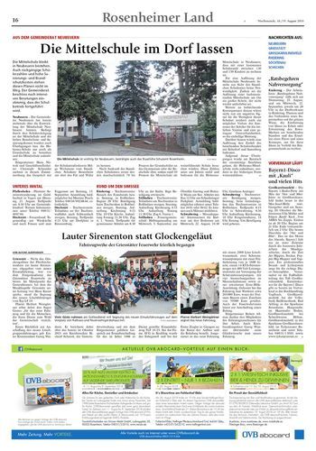 Seite RO16, Ressort Oberbayerisches Volksblatt
