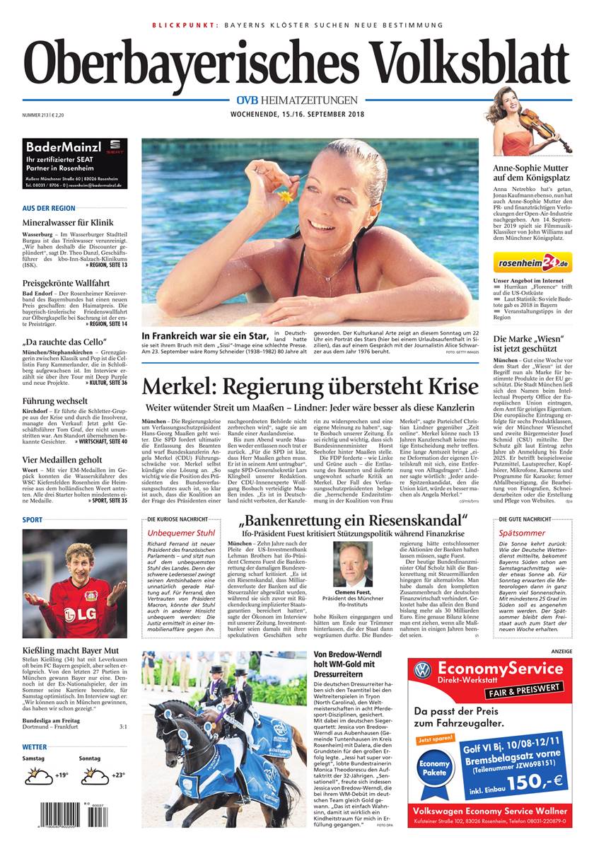 Seite RO1, Ressort Oberbayerisches Volksblatt
