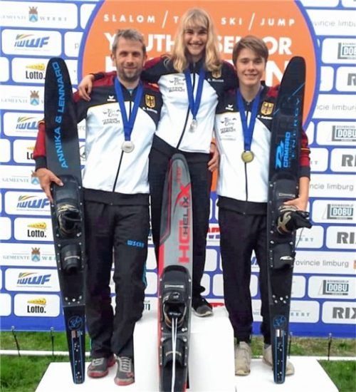 Die drei Medaillengewinner des WSC Kiefersfelden Rosenheim: Thorsten Jelonnek, Cassandra Hannes und Felix Astner.
