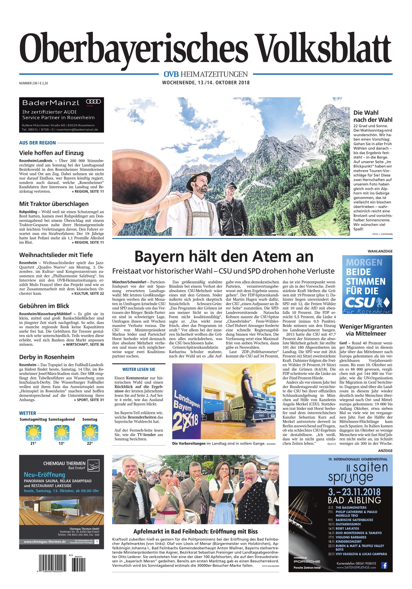 Seite RO1, Ressort Oberbayerisches Volksblatt