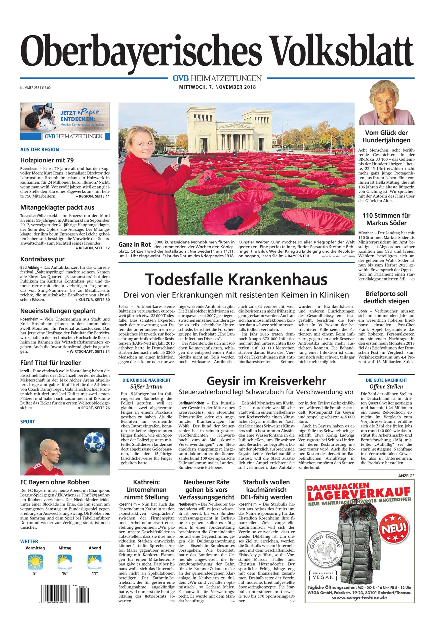 Seite RO1, Ressort Oberbayerisches Volksblatt