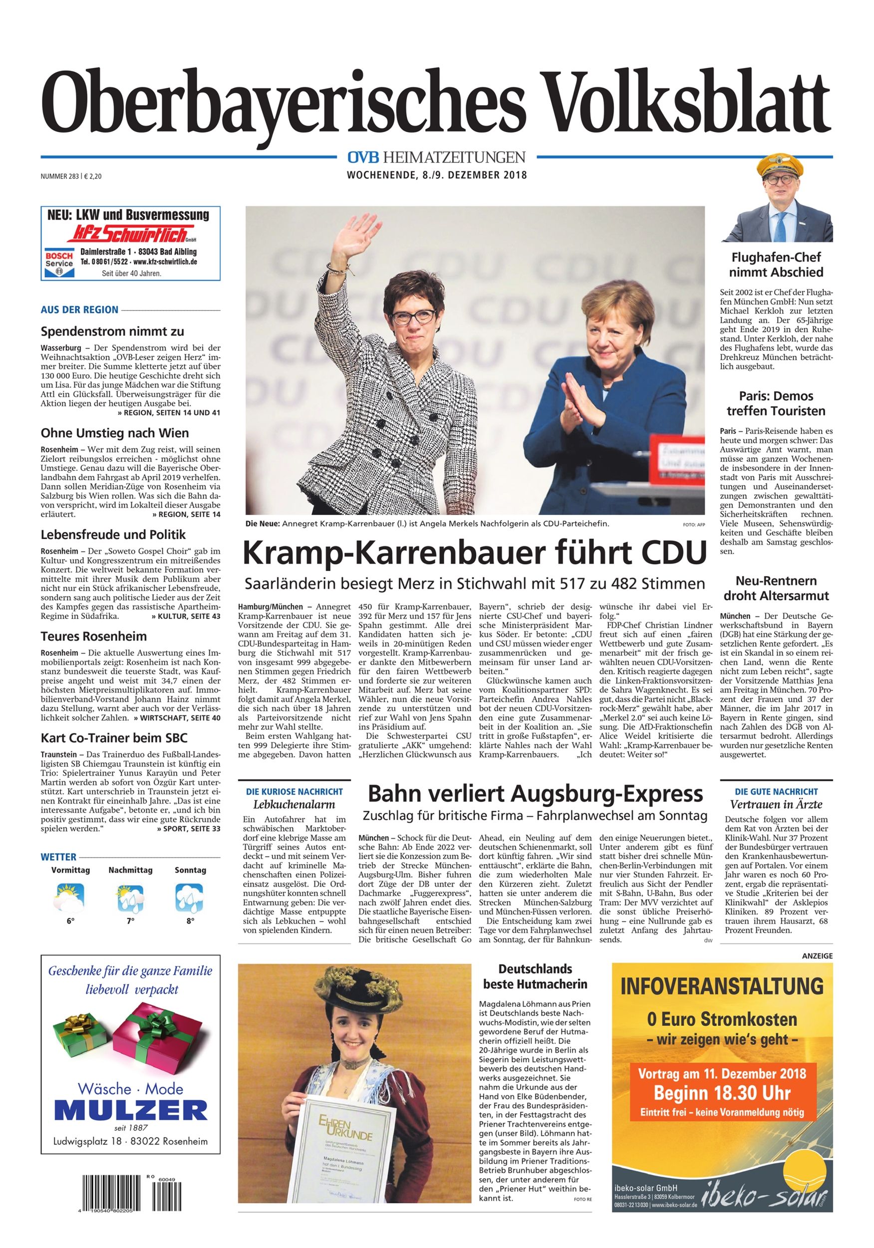 Seite RO1, Ressort Oberbayerisches Volksblatt