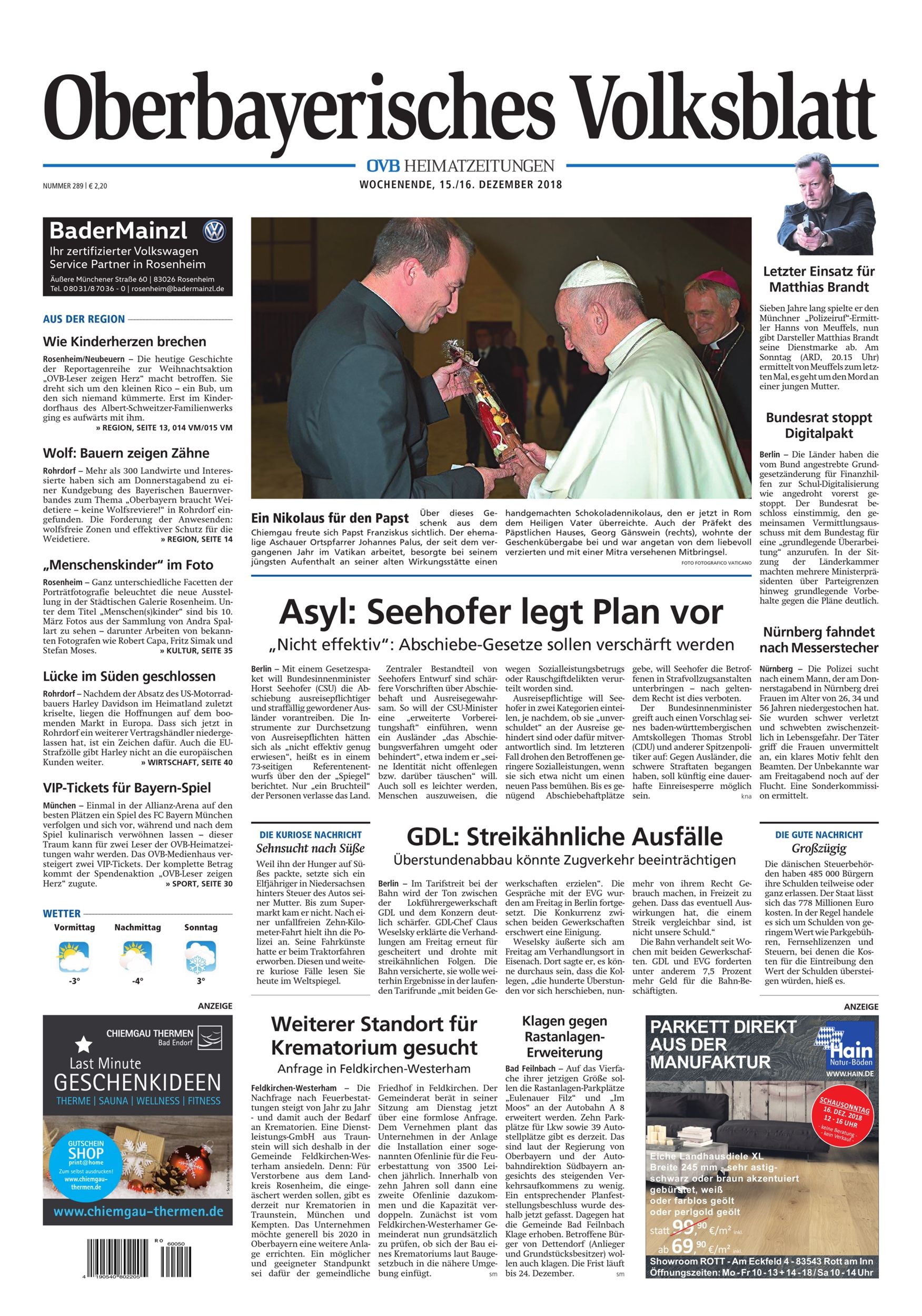 Seite RO1, Ressort Oberbayerisches Volksblatt