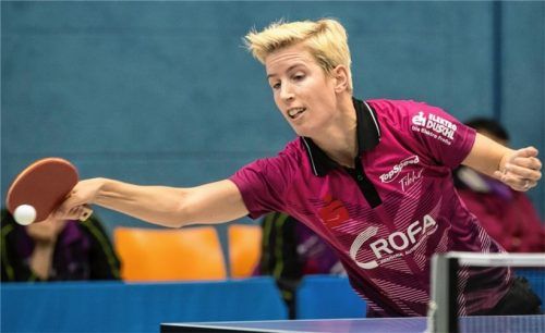 Kristin Lang holte mit einem Fünfsatzsieg gegen Xiaona Shan im Einzel in Berlin den einzigen Punkt für Kolbermoor. Foto steinbrenner