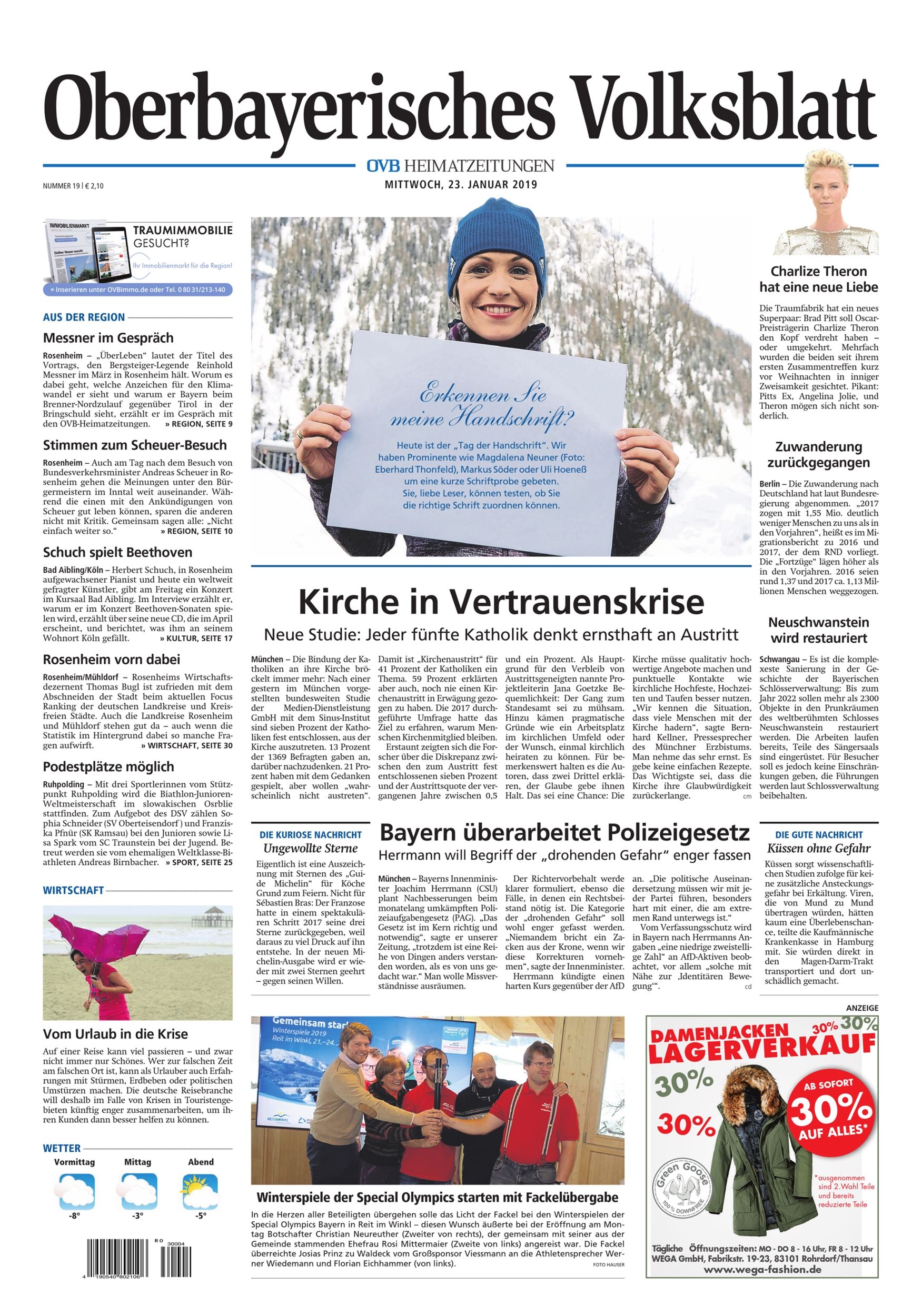 Seite RO1, Ressort Oberbayerisches Volksblatt