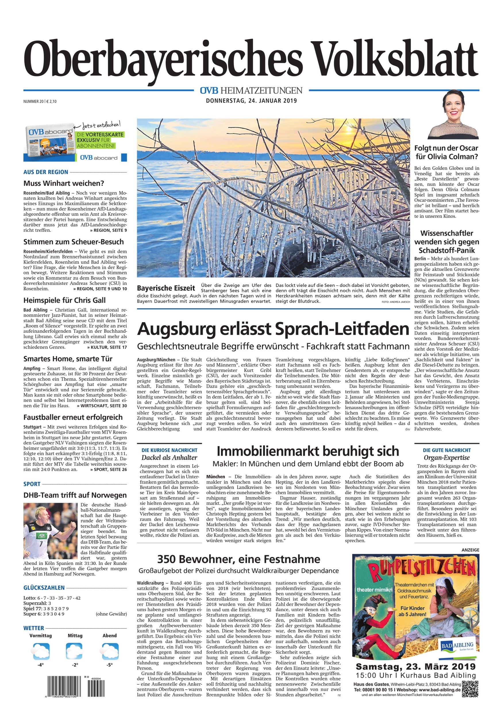 Seite RO1, Ressort Oberbayerisches Volksblatt