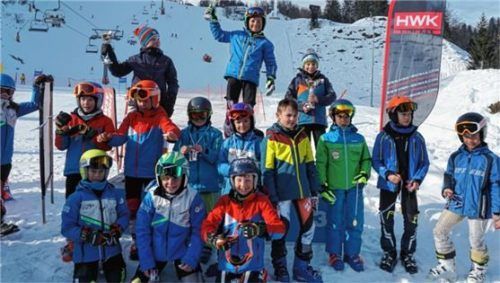 Die Tagessieger der Rennen um den HWK-Cup des WSV Oberaudorf am Schanzenhang des Hochecks.Foto Lotter