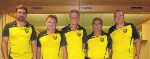 Meister in der Bezirksliga: Edlings Herren. Von links Michael Huber, Bernhard Beck, Martin Jansen, Sepp Kindlein und Wolfgang Frantz.