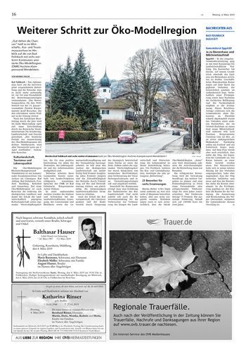 Seite RO16, Ressort Oberbayerisches Volksblatt