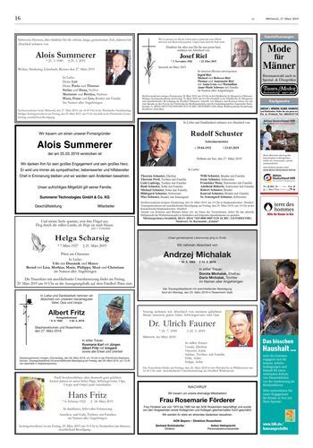 Seite RO16, Ressort Oberbayerisches Volksblatt