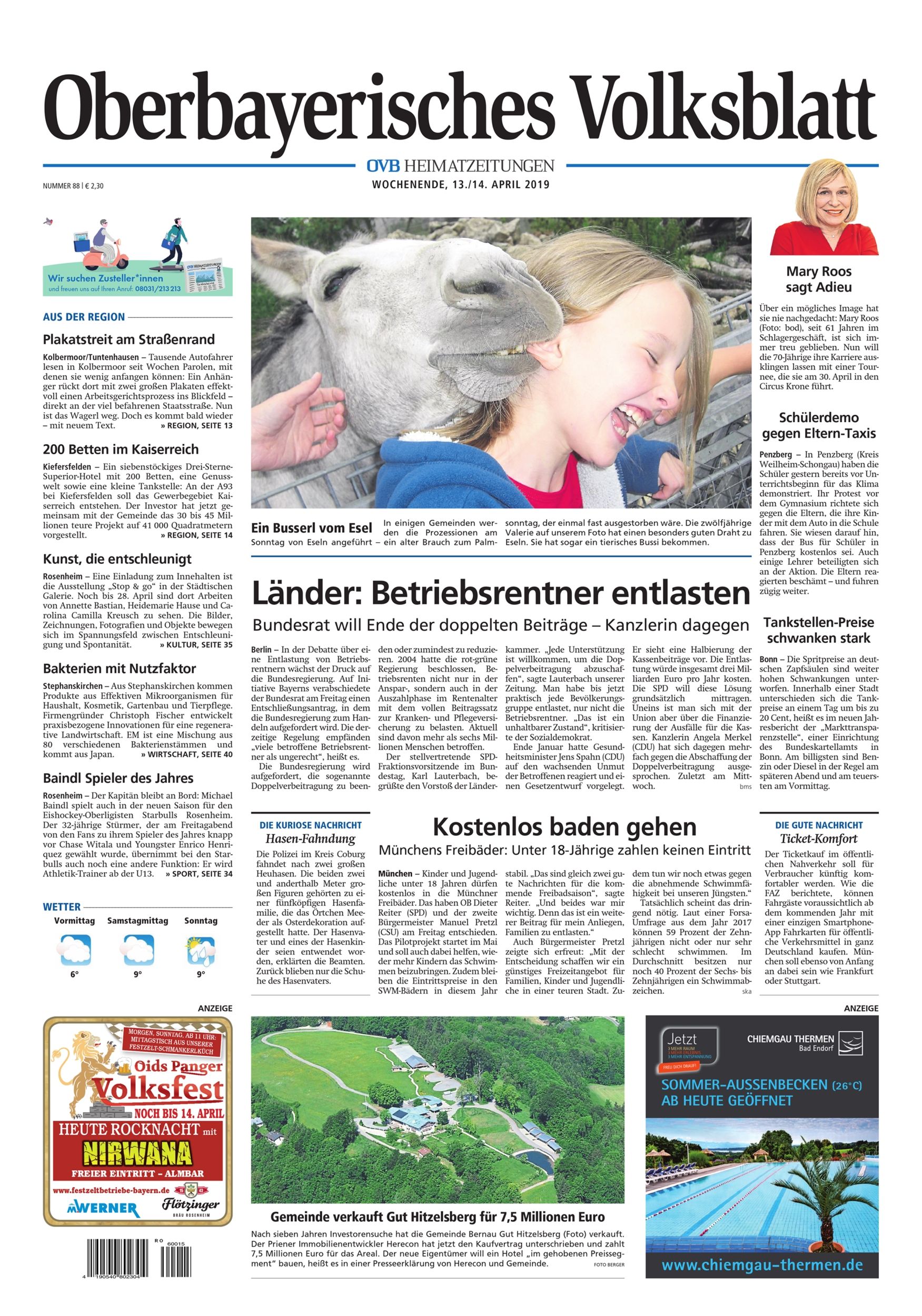 Seite RO1, Ressort Oberbayerisches Volksblatt