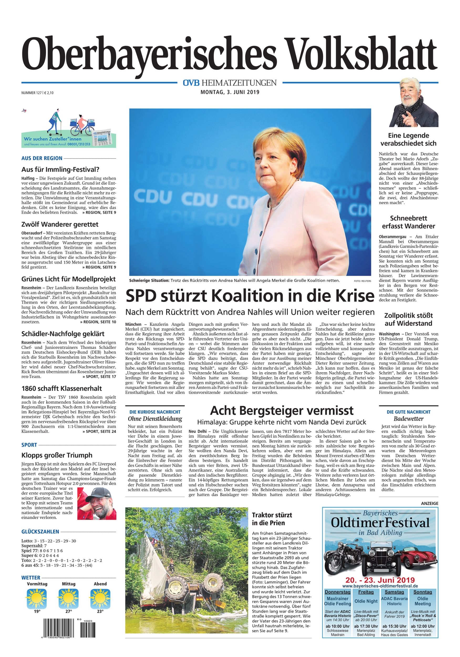 Seite RO1, Ressort Oberbayerisches Volksblatt