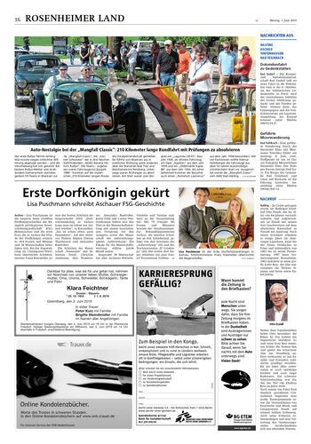 Seite RO16, Ressort Oberbayerisches Volksblatt