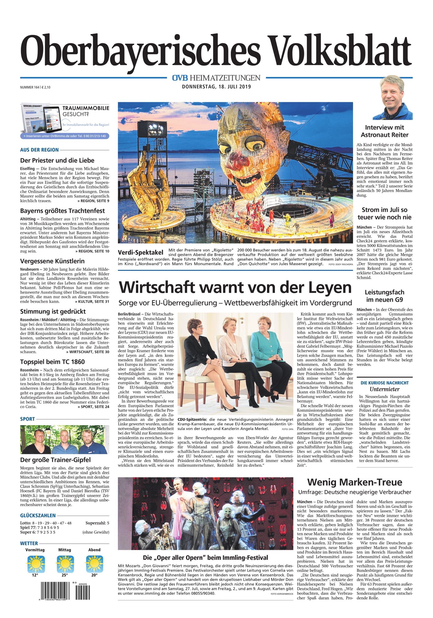 Seite RO1, Ressort Oberbayerisches Volksblatt