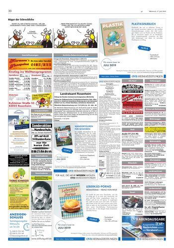 Seite RO33, Ressort Oberbayerisches Volksblatt