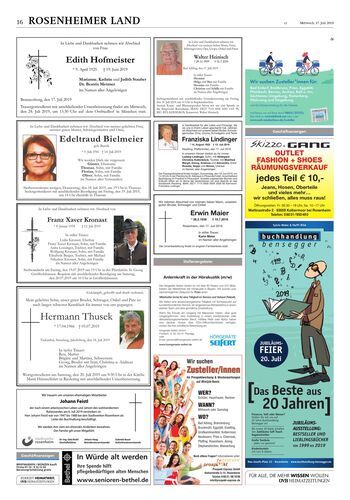 Seite RO16, Ressort Oberbayerisches Volksblatt