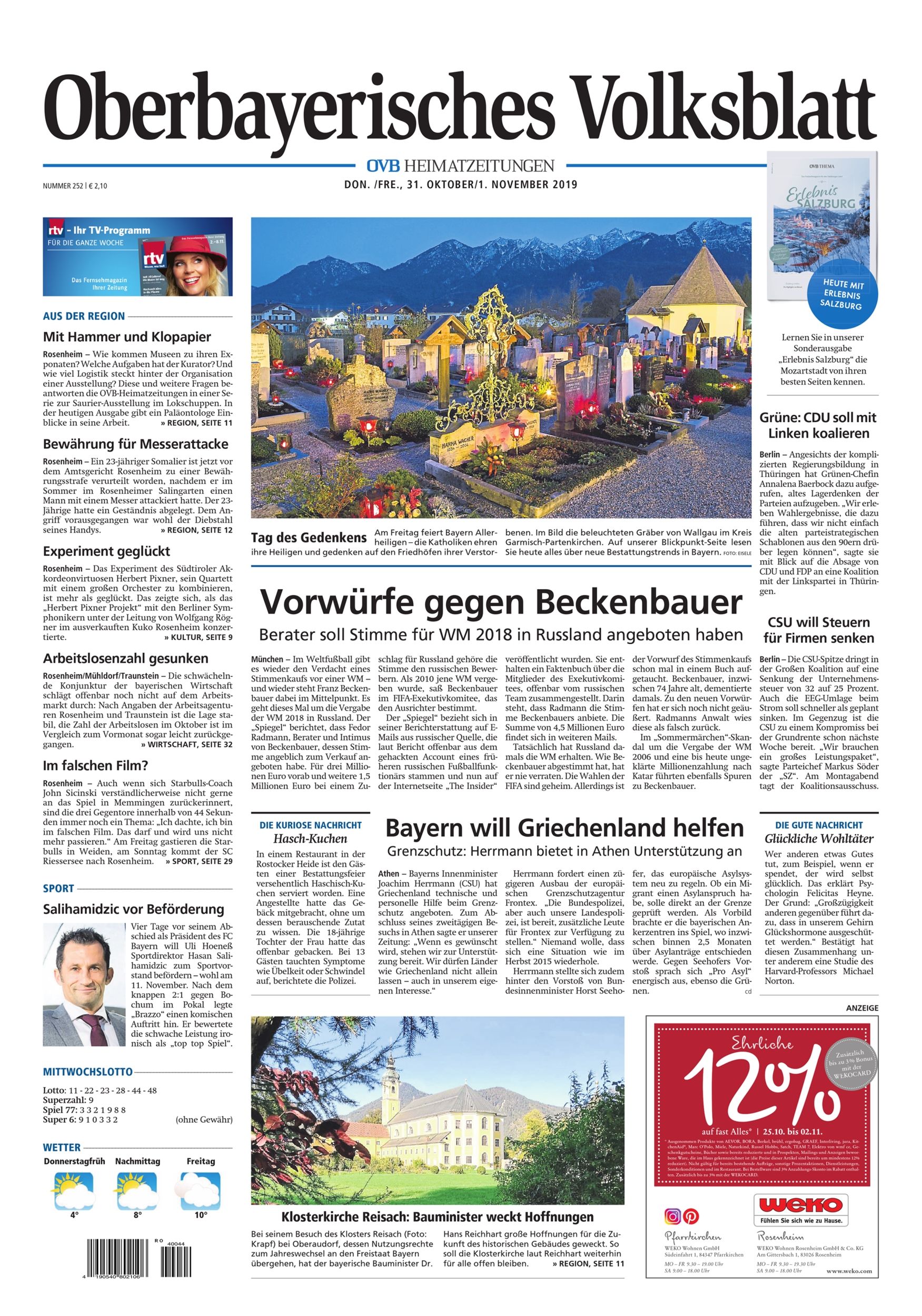 Seite RO1, Ressort Oberbayerisches Volksblatt