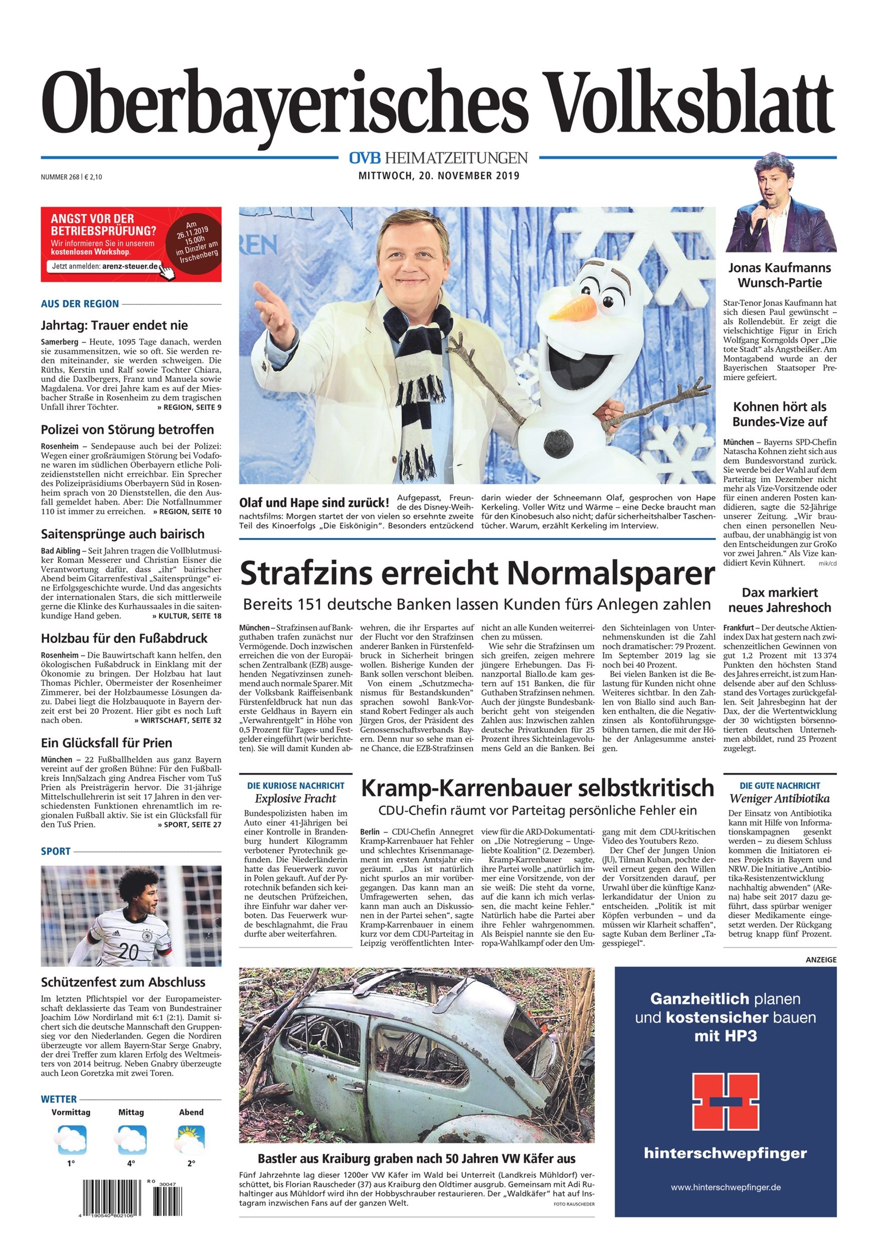 Seite RO1, Ressort Oberbayerisches Volksblatt