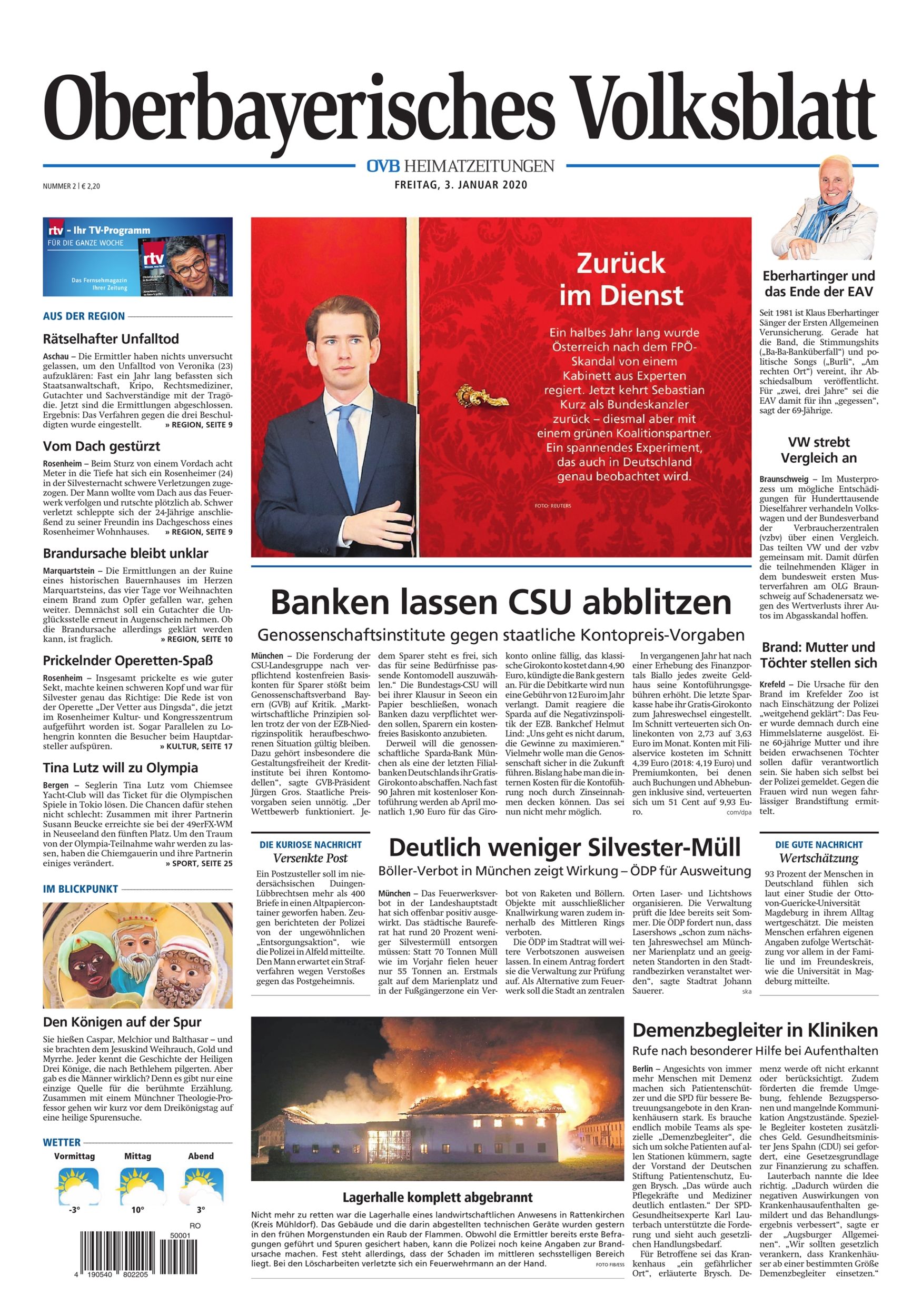 Seite RO1, Ressort Oberbayerisches Volksblatt