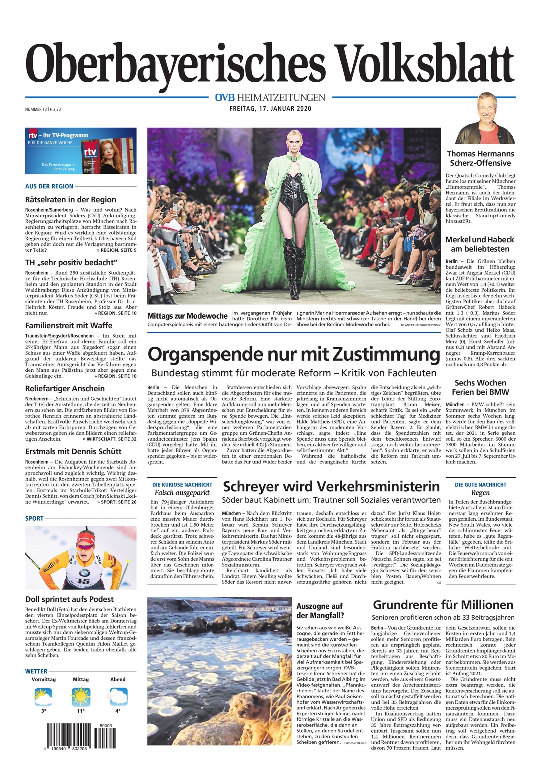 Seite RO1, Ressort Oberbayerisches Volksblatt