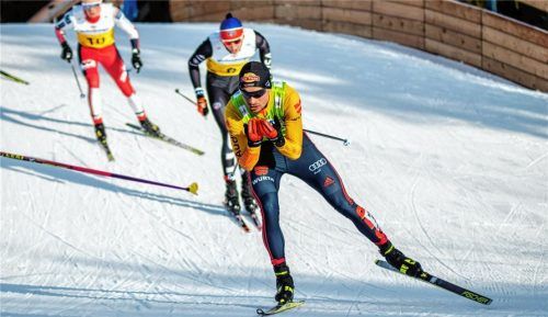 Wie immer mit vollem Einsatz laufstark: Jakob Lange (vorne) vor dem US-Amerikaner Jared Shumate.Foto marigrafie.de