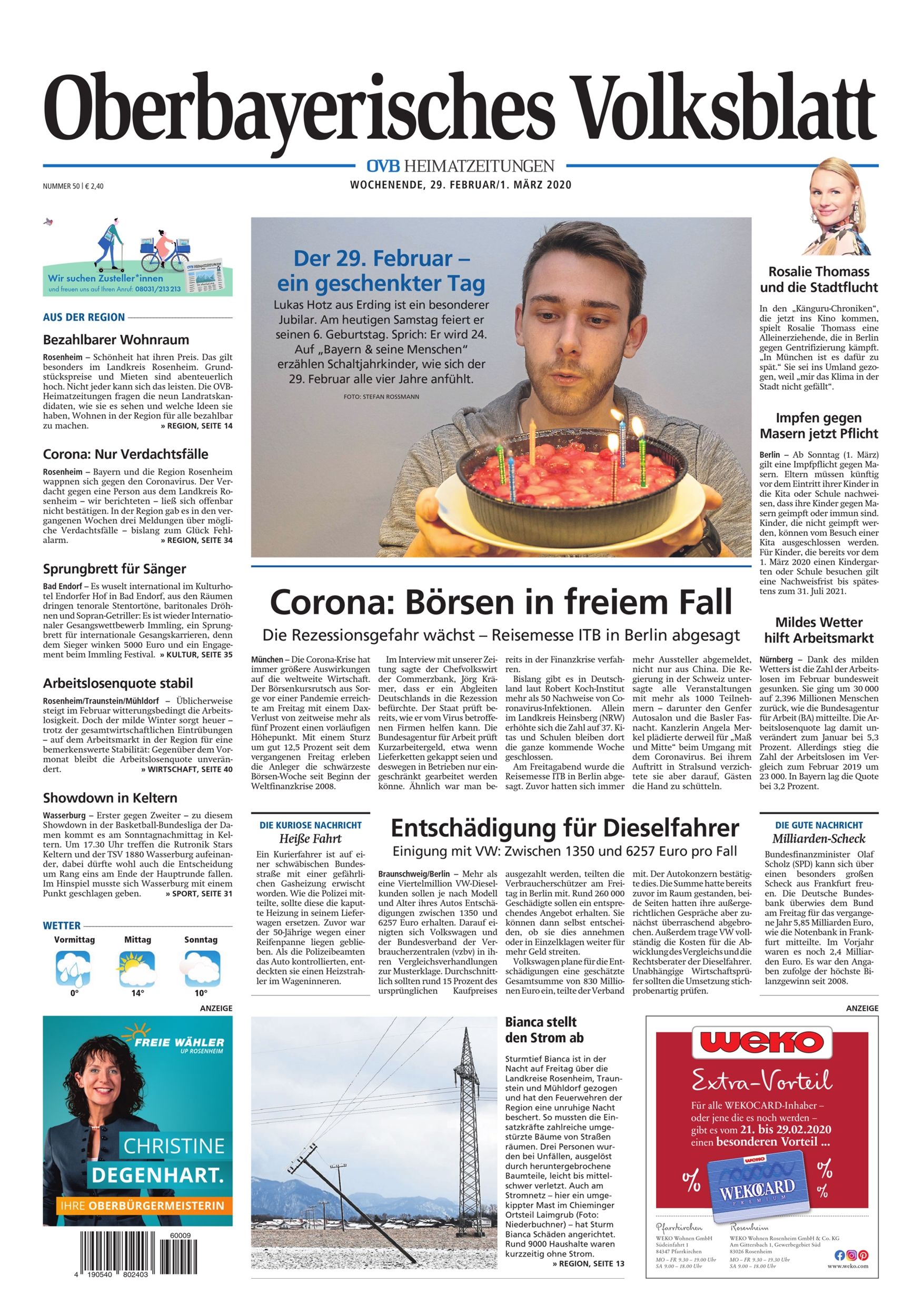 Seite RO1, Ressort Oberbayerisches Volksblatt