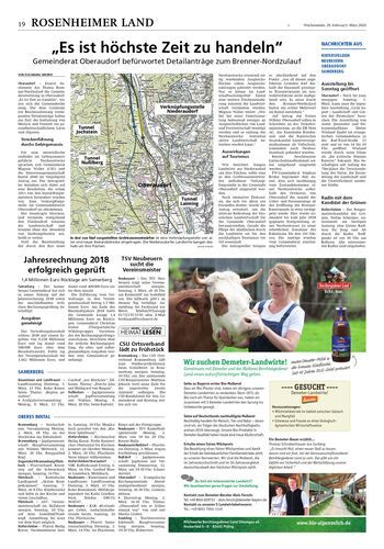 Seite RO19, Ressort Oberbayerisches Volksblatt
